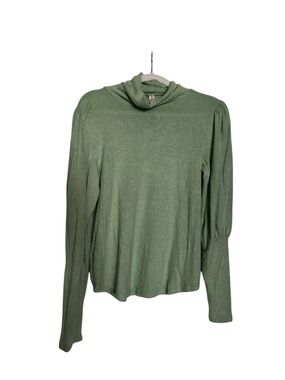 Anthropologie Soft Sage puff sleeve turtleneck sweater
